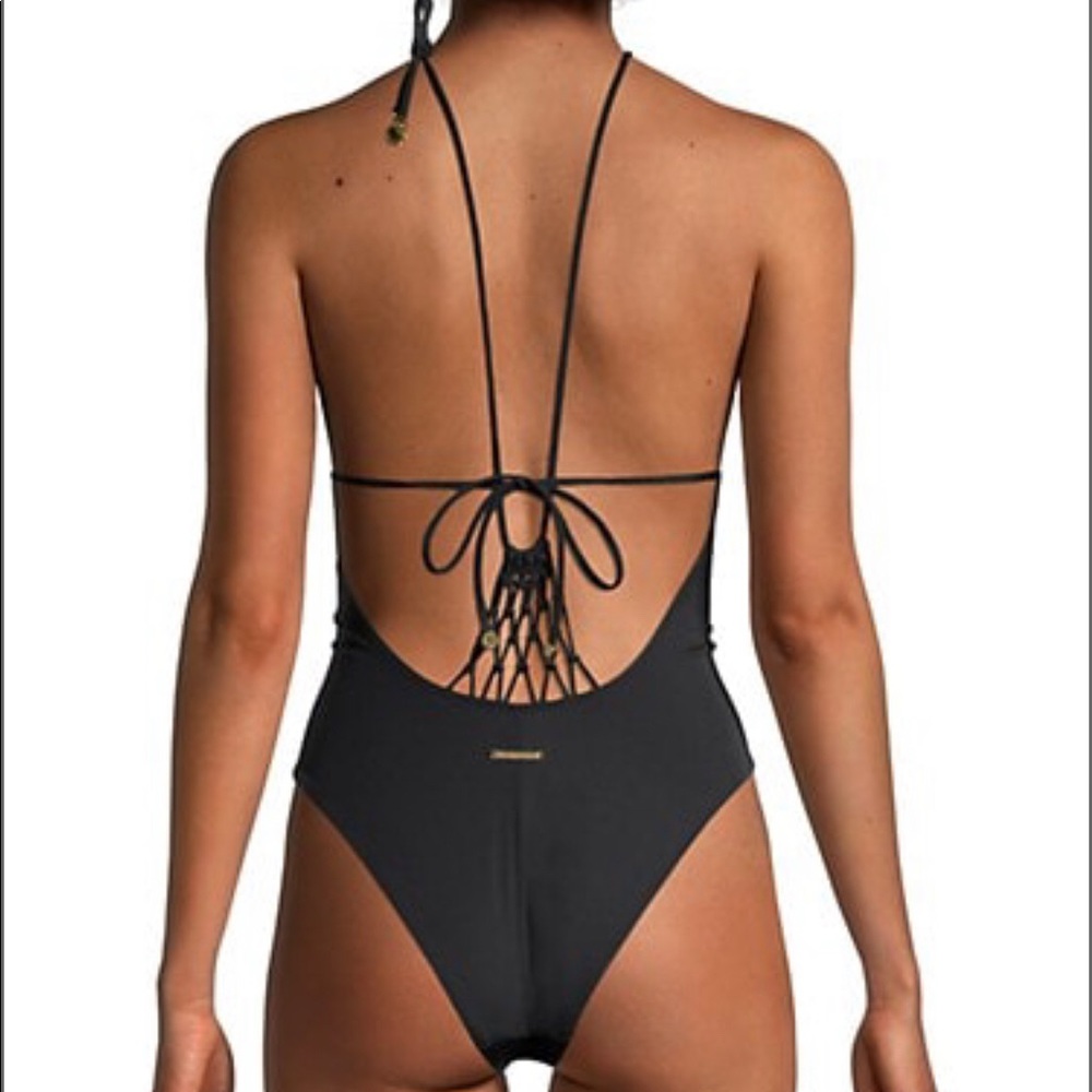 NWT | Stella McCartney | Black Mesh One Piece Swimsuit Size Small - Picture 3 of 11